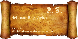 Mehsam Boglárka névjegykártya